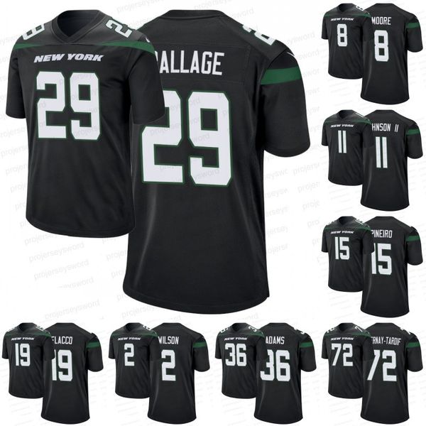 

2022 draft game jersey corey davis tom compton alijah vera-tucker josh adams kalen ballage joe flacco eddy pineiro jermaine johnson ii elija, Black