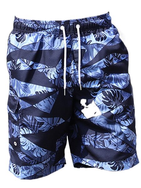 

men tropical print drawstring waist swim trunks s08l#, White;black