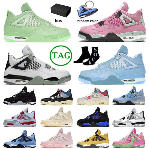 

2022 new jumpman 4 4s iv designer basketball shoes for mens womens j4 blue thunder seafoam cactus jack sb bred sail pink military black cat