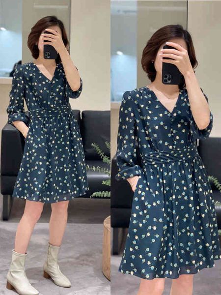 

casual dresses rongxin rongxin crepe de chine silk cat moon holding print waist pleat striped vneck zhihe dress, Black;gray