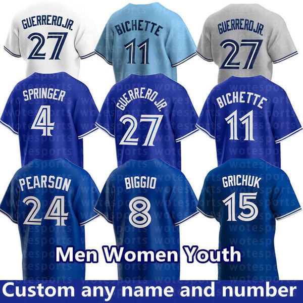 

guerrero jr. toronto 2022 blue jays baseball jerseys vladimir kikuchi yusei george springer bo bichette josÃ© berrÃ­os robbie chapman ryu, Black