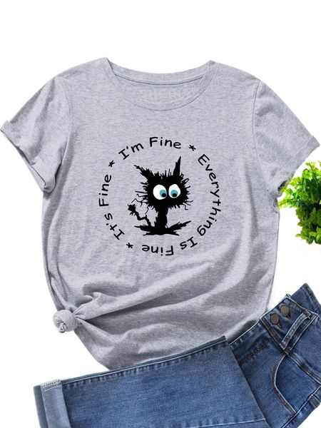 

cartoon and slogan graphic tee s9ri#, White