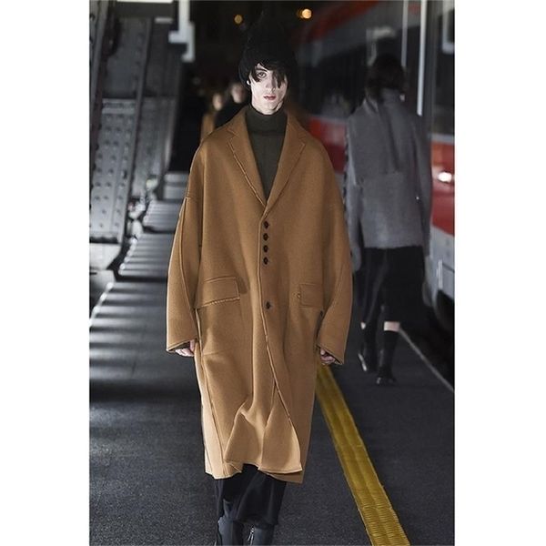

autumn and winter men s double sided coat super loose oversize camel catwalk custom style lj201110, Black