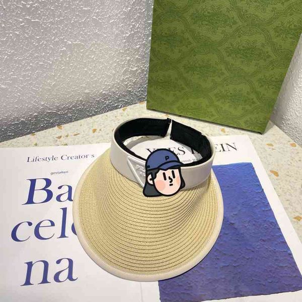 

balencaigass 2022 designers hat baseball caps ins p correct version empty straw hair hoop female summer ultraviolet sunscreen brand, Blue;gray