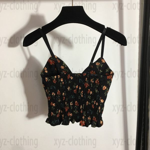 

2022 retro small floral sports bra summer women t shirts vest tees brand designer new mesh embroidered letters tube sling lingerie womens s, White