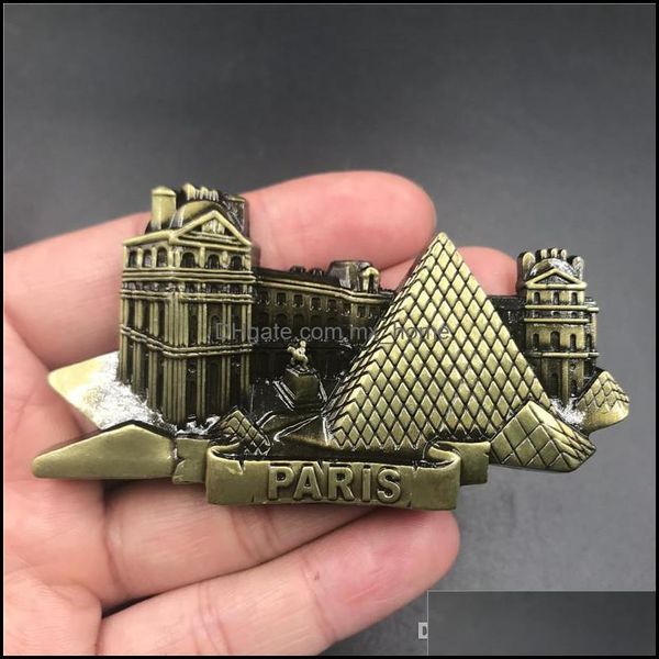 Kühlschrankmagnete, Heimdekoration, Gartenmagnet, Louvre, Rom, Italien, Notre Dame de Paris, USA, Katar, magnetischer Kühlschrankaufkleber aus Metall, Bierflasche Op