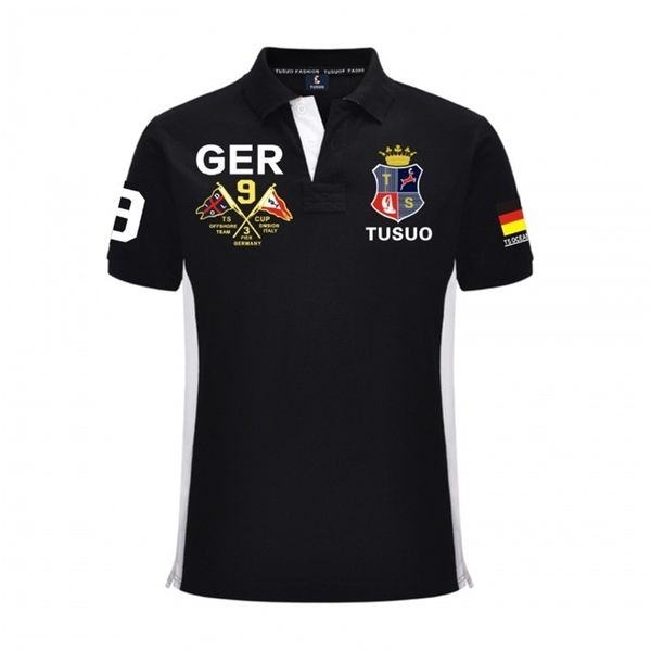 

style summer embroidery polo shirts for men large size fashion short sleeve business men's brand polo shirt 220707, White;black