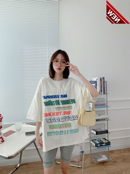 

50%discount bullet summer we11done neon color screen short sleeve t-shirt well fashion brand loose men's and women's couple's, White;black