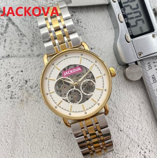 Homens de moda casual, aço inoxidável relógio de 40 mm Data automática relógios mecânicos masculinos Top Brand Hollow Skeleton Presidente atacado Presentes masculinos Wristwatch