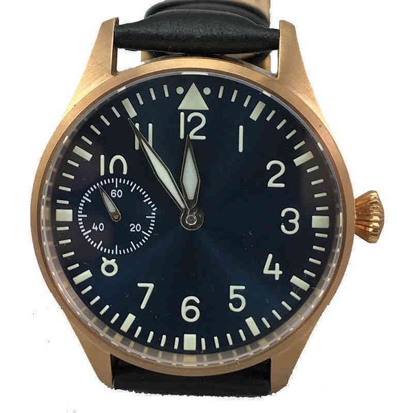 Orologio meccanico da polso personalizzato conciso IWC Dafei Eta6497 44mm * 11mm Movimento Stagno Bronzo Luminoso Impermeabile Vetro zaffiro Regalo per uomo