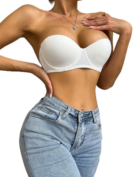

solid underwire bra p0tj#, Black;red