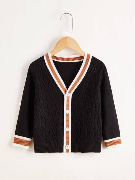 

toddler boys contrast trim cardigan she, Blue