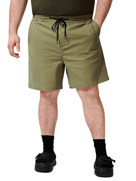 

extended sizes men drawstring waist shorts u49v#, White;black