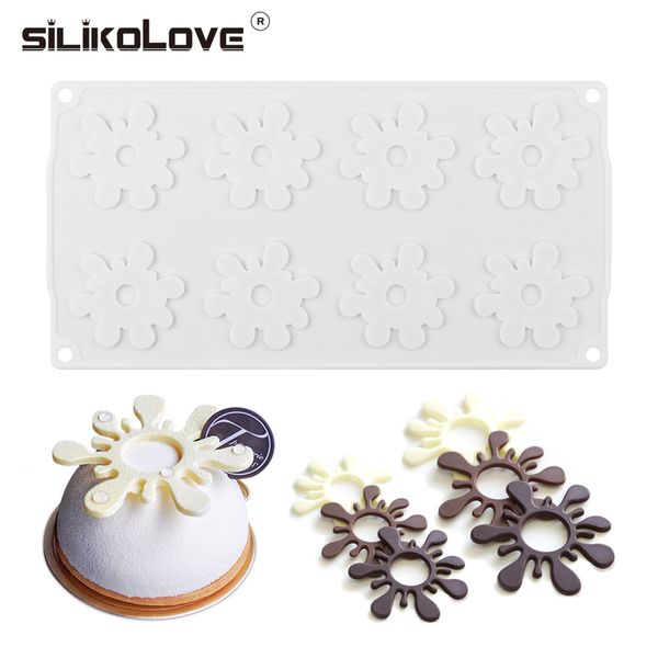 Silikolove Flor Shape Chocolate Molde Silicone para Decoração de Cake Decoração Ferramentas French Sobersert Diy Baking 220601