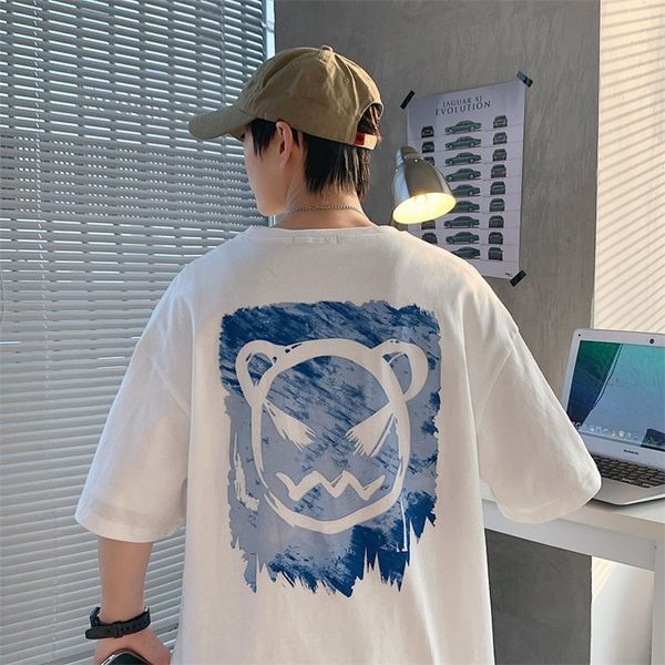 

privathinker harajuku devil printed men oversized tee shirts summer short sleeve t-shirts couples men's women cotton 220506, White;black