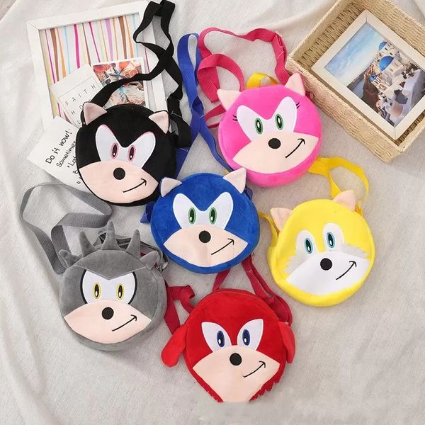 Simpatica borsa giocattolo per bambini Sonic peluche coccole cuscino cartone animato film personaggio principale peluche regalo creativo per le vacanze degli animali