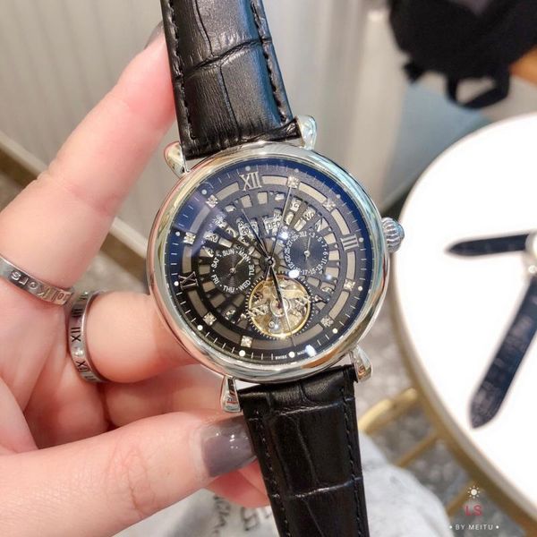 

men's watch business automatic machine big flywheel jiang hollow out five needle watch mm