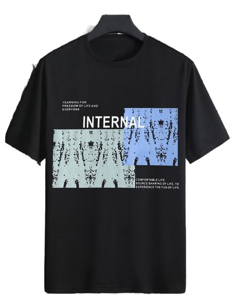 

men slogan graphic tee f4de#, White;black