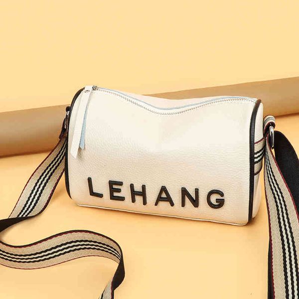 

fashion texture leisure single shoulder msenger bag head layer cow leather cylinder pillow bag soft face women's can be printed designe