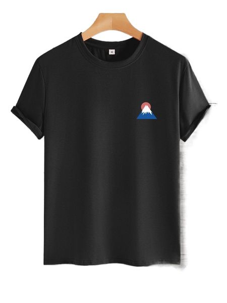 

men mountain print tee b9rg#, White;black