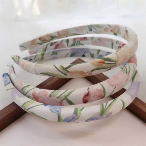 

hair sweet ins midsummer new watercolor tulip french simple hair volume sponge hoop accessories wholesale, Silver