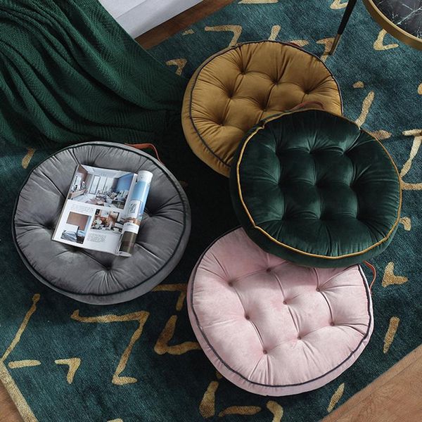 Almofada/travesseiro decorativo 52x52cm redondo pouf tatami almofada almofada de almofada lave de assento lance de sofá japonês presente
