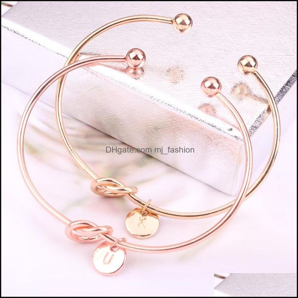 

link chain bracelets jewelry 26 letter gold color knot heart bracelet bangle fashion zinc alloy round pendant adjust s dcl, Black