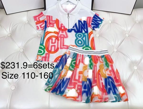 

6sets girls clothing sets suits short sleeve shirt + shorts brand children girls sylvia, White
