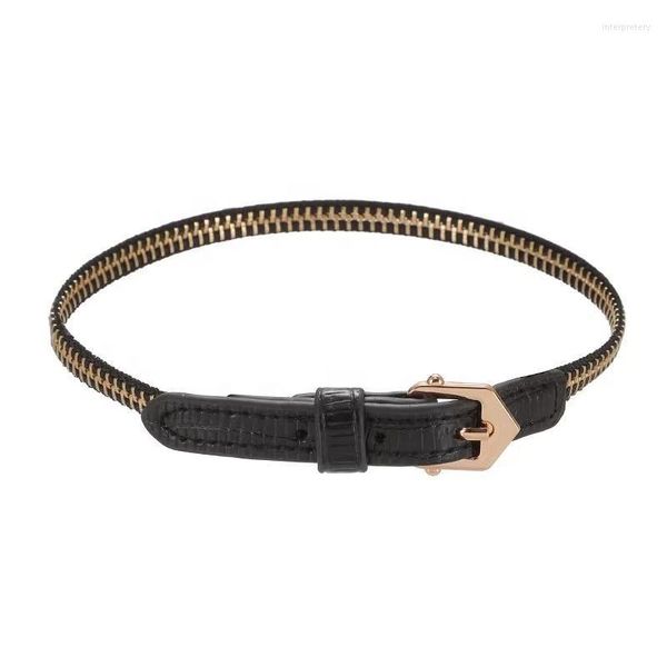 Catena a maglie Gaby Design Zipper Bracciale Designer in pelle nera Zip The Fashion Body Jewelry Unisex Inte22