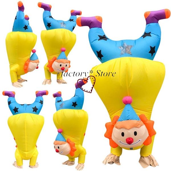 

mascot doll costume inverted clown inflatable costume creative activity performance fun party costume stage program, Red;yellow