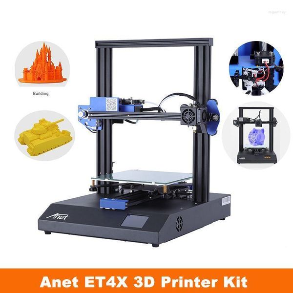 Yazıcılar Anet ET4X 3D Yazıcı Kiti DIY 220 250mm Baskı Boyutu 2.8 '' Dokunmatik Ekran FDM Destek Özgeçmiş İşlevleri ROGE22