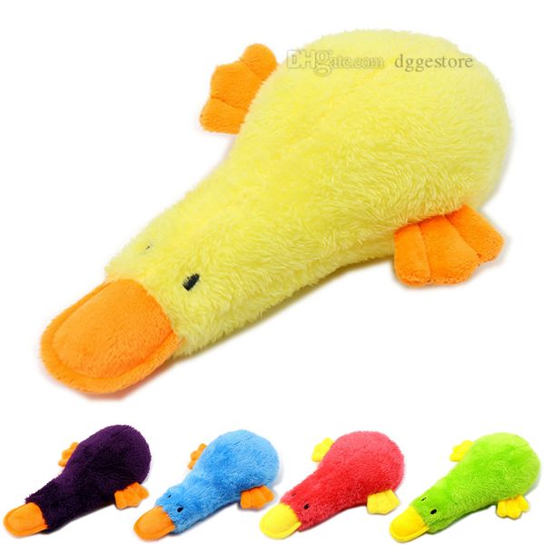 Brinquedos de cachorro de pelúcia pet squety brinquedo fofo pato de cachorro de pelúcia de pelúcia para cães pequenos cães médios h15