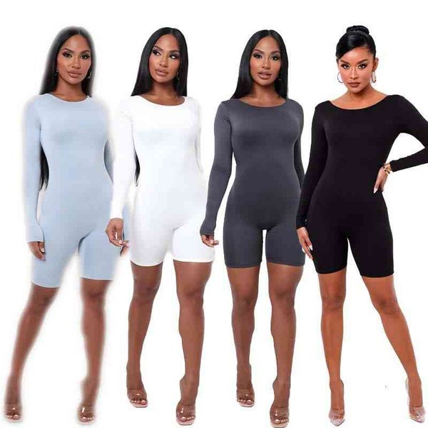 

casual dresses milk silk slim fitting long sleeve bodysuit fashion off the back solid color lhab, Black;gray