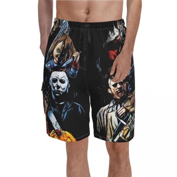 Shorts Masculino Hellraiser Board Personagens de Filme de Terror Masculino Confortável Praia Trenky Custom Plus Size Calção de Banho Masculino