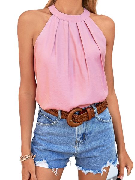 

fold pleated keyhole back t.op 14dx#, White