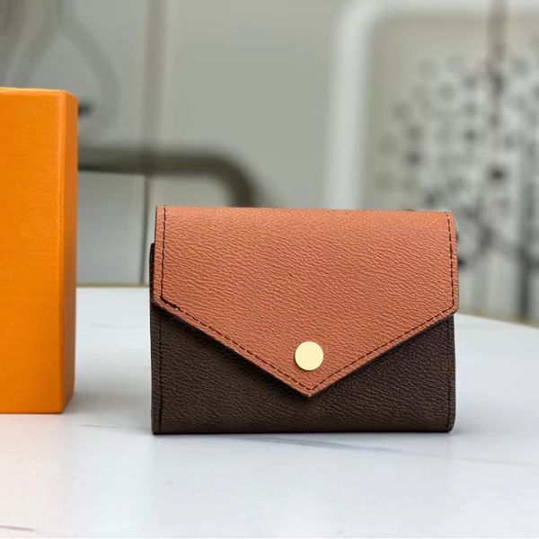 

luxury splice color leather women's wallet card purse bag with box 2 sizes 71237g