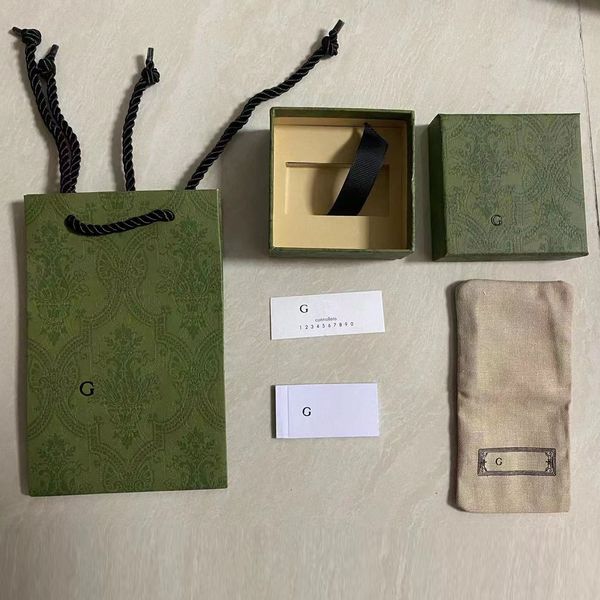 

selling bracelet necklace earring original jewelry box set with stamp gold letter jewelry packaging display case box square green flower hig, Black;white