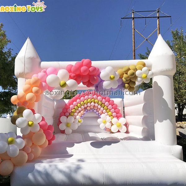 

outdoor white pvc oxford commercial inflatable bouncer castle jumping house toys for wedding birthday party for kids adults with b2547
