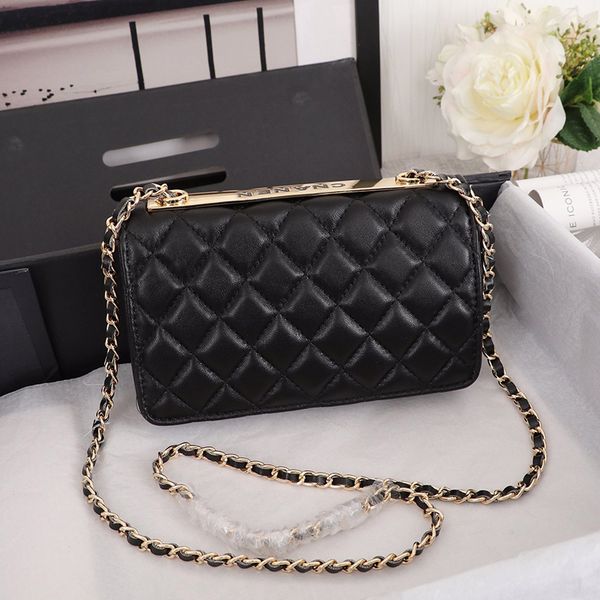 

womens lambskin trendy plaid quilted woc bag ghw multi pochette phone card holder coin purse wallet with crossbody chain shoulder luxury des