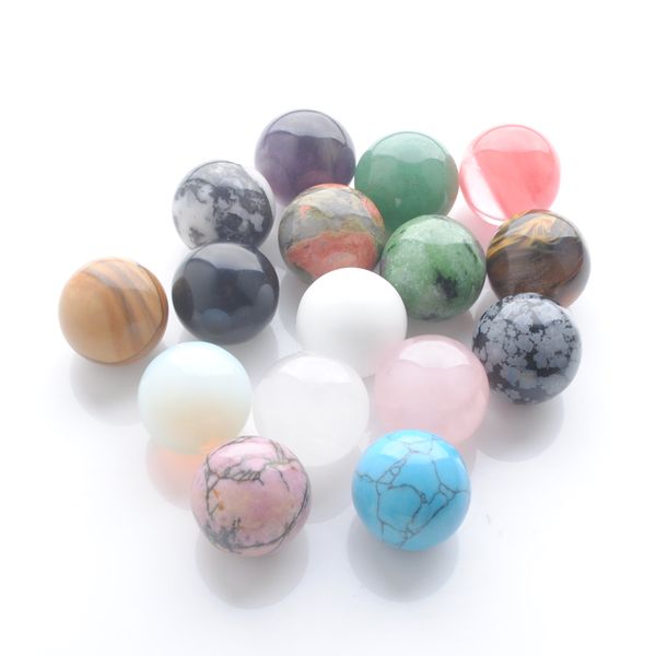 

18mm round ball loose gemstone no hole for jewelry making women diy bracelet necklace spacer beads amethyst rhodonite opal alabaster aventur, Black