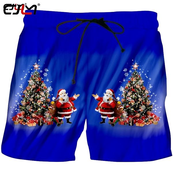 A listagem roupas masculinas 3d impresso árvore de natal e papai noel colorido casual homem shorts tamanho grande 220623