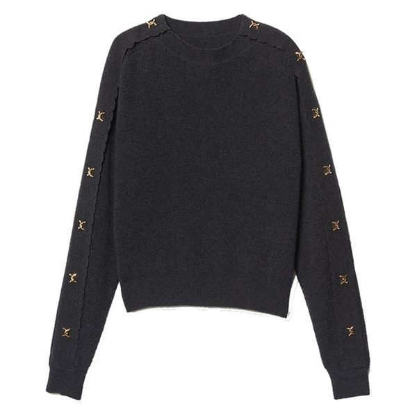 

women sweater fall winter new sleeve button sweater t200113, White;black