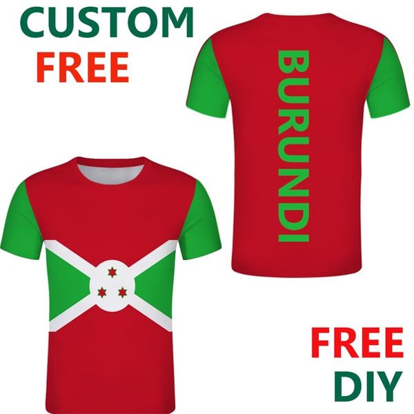 Burundi Ücretsiz Özel Erkekler Spor Burundai Tshirts DIY Amblem Tişörtleri Özelleştirme Bi Ülke Adı Numarası Fransızca T Shirt 220614