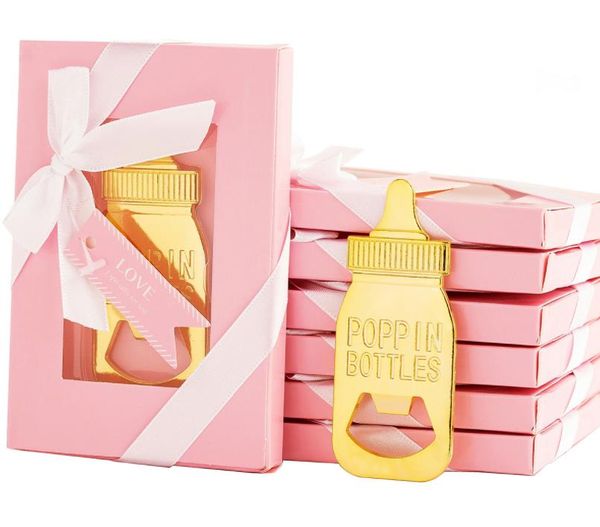 

bottle opener fedding bottles shape baby shower party favors gifts giveaway decorations souvenirs for guest pink blue gold white