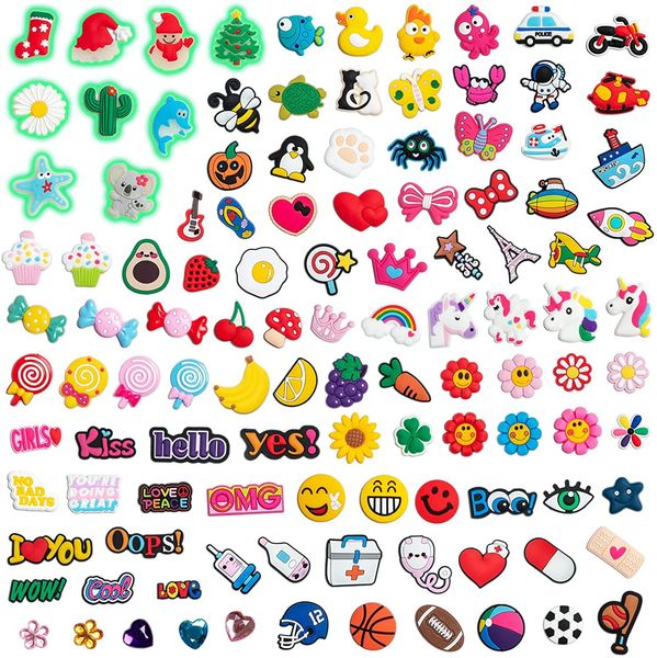 

shoe parts accessories khocoee different shoe charms for clog garden shoe slippers contains 10 glows in the dark not random randomly sended, White;pink