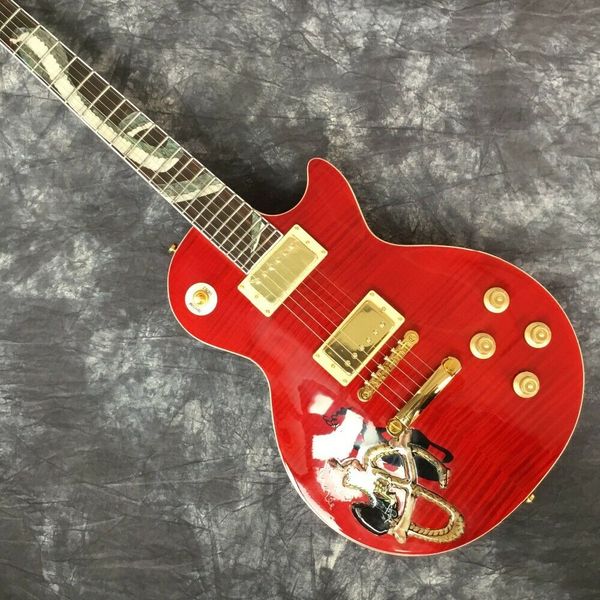 

diy brand new red snake 6 string lp electric guitar