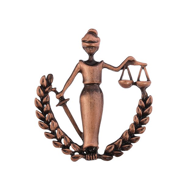 

libra constellation brooches women metal party banquet metal scale lady figure office casual brooch pins gifts, Blue