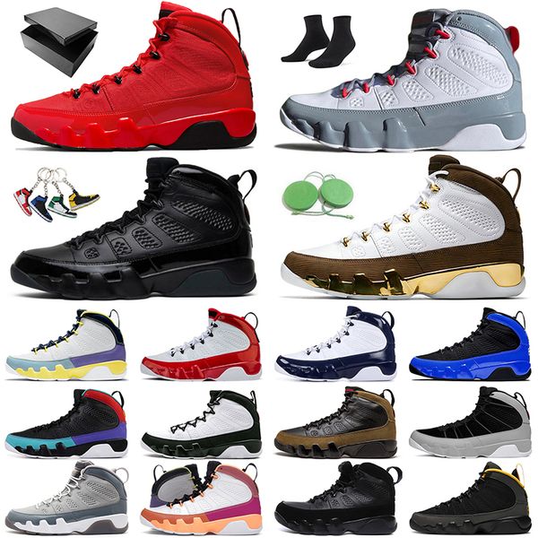 

fashion 9 basketball shoes particle grey 9s sneakers chile red jumpman men sports space jam 3m racer blue mop melo trainers change the world