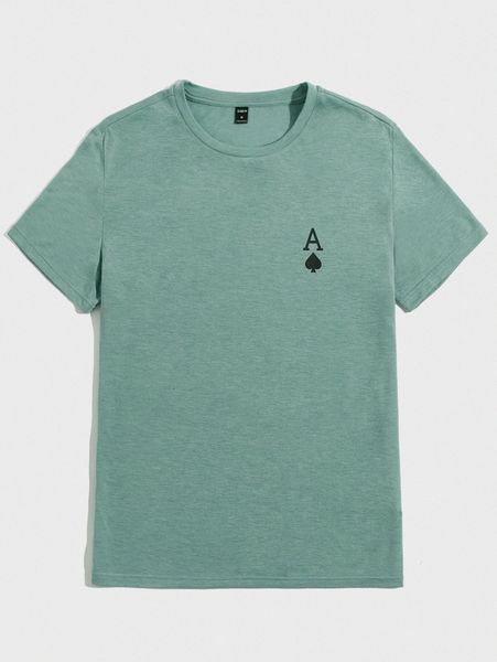 

men playing card print tee r2wr#, White;black
