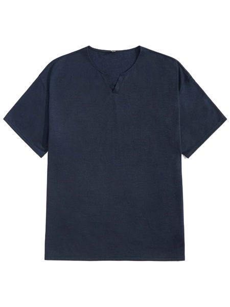 

extended sizes men notched neck tee 29mx#, White;black